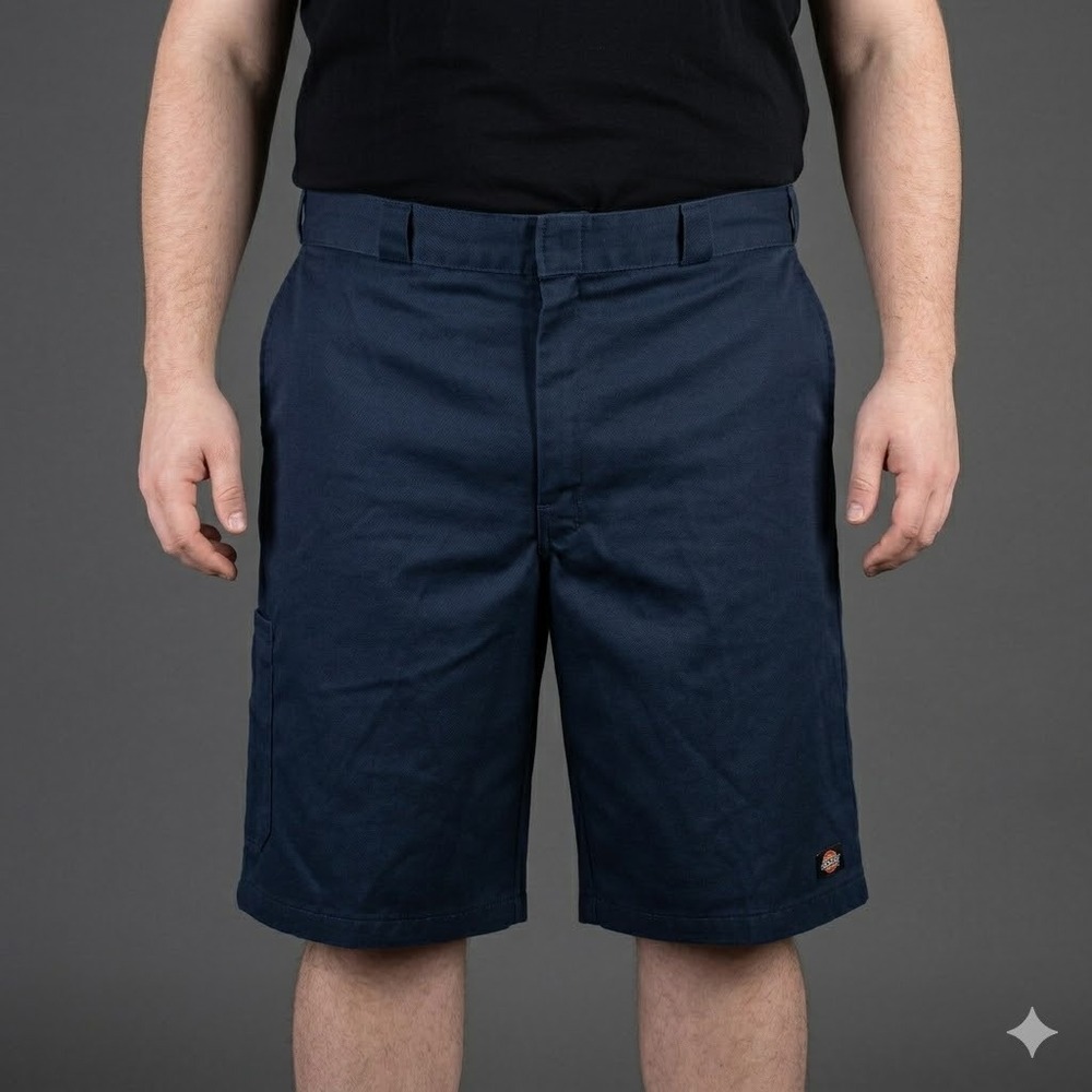 Dickies Loose Fit Navy Blue Work Shorts Size 38